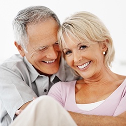 Senior couple smiling together