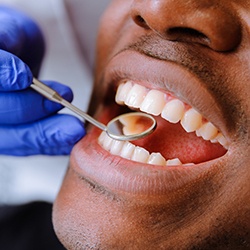 Closeup of man's healthy smile