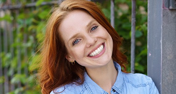 Woman with sparkling white smile